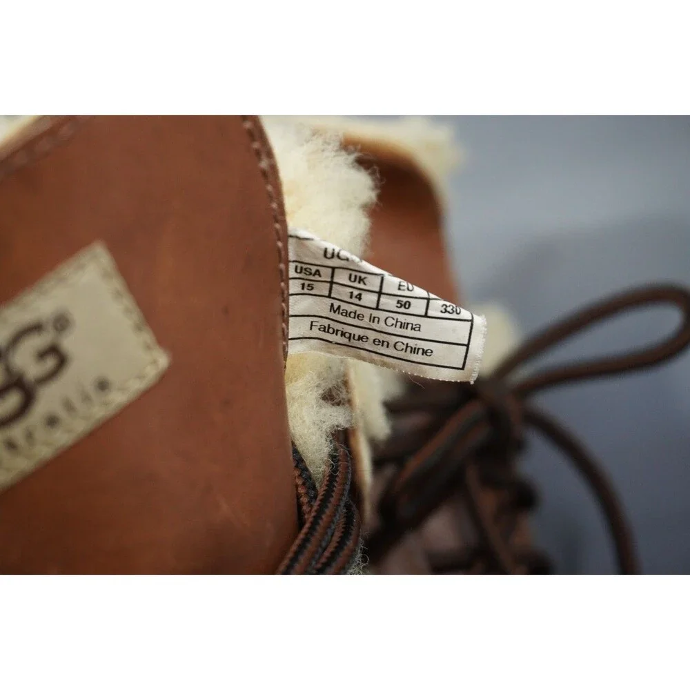 UGG Australia Butte Men's Leather Shearling Winter Snow Boots S/N 5521 Size 15 M